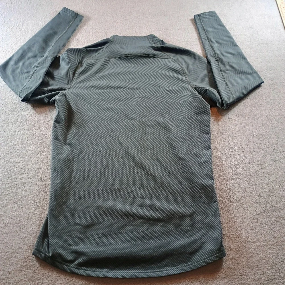 Nike Mens Dri-FIT Mock Neck Long Sleeve Training Top Grey Large Chevron